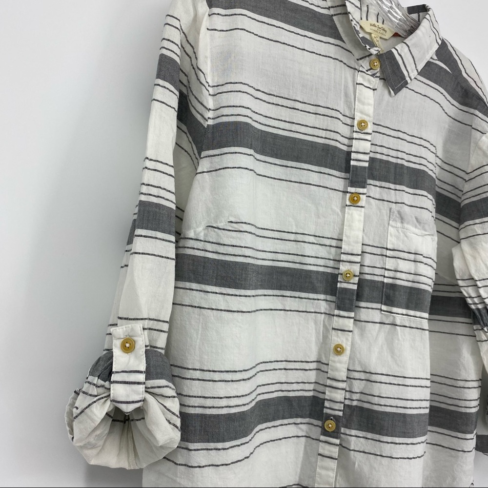 Matilda Jane Style26677T Button Down Shirt Roll Tab Sleeve Size S - Picture 5 of 5